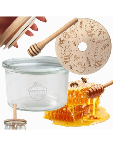 Słoik na miód WECK dozownik do miodu słoik do miodu z nabierakiem 200ml W1
