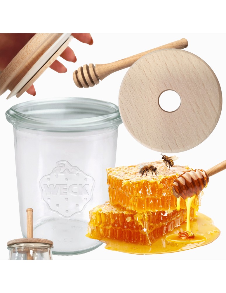 Słoiki weck - Słoik na miód WECK dozownik do miodu słoik do miodu z nabierakiem 160ml W5 - produkt MODO24.PL 1