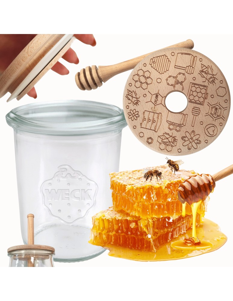 Słoiki weck - Słoik na miód WECK dozownik do miodu słoik do miodu z nabierakiem 160ml W4 - produkt MODO24.PL 1