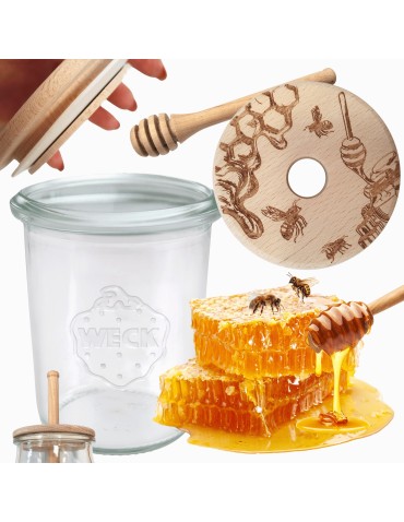 Słoik na miód WECK dozownik do miodu słoik do miodu z nabierakiem 160ml W2