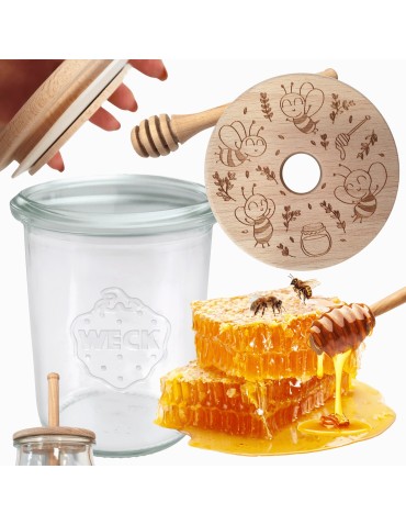 Słoik na miód WECK dozownik do miodu słoik do miodu z nabierakiem 160ml W1