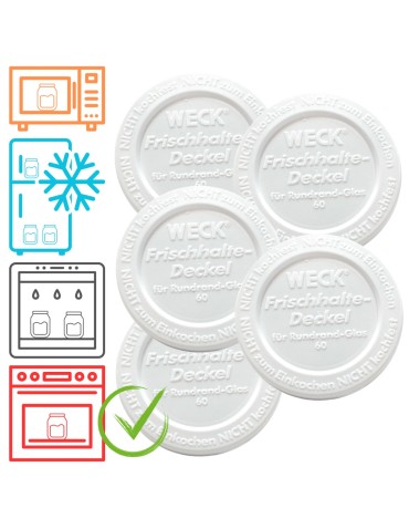 Słoiki WECK 5szt/ plastikowe wieko 60mm do SŁOIK WECK