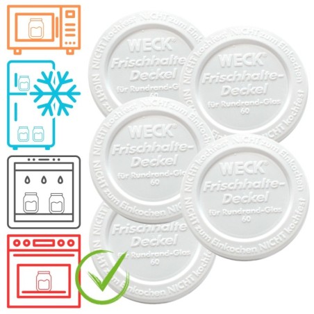 Słoiki WECK 5szt/ plastikowe wieko 60mm do SŁOIK WECK