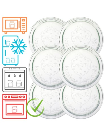 Słoiki WECK 6szt/ szklane wieko 100mm do SŁOIK WECK