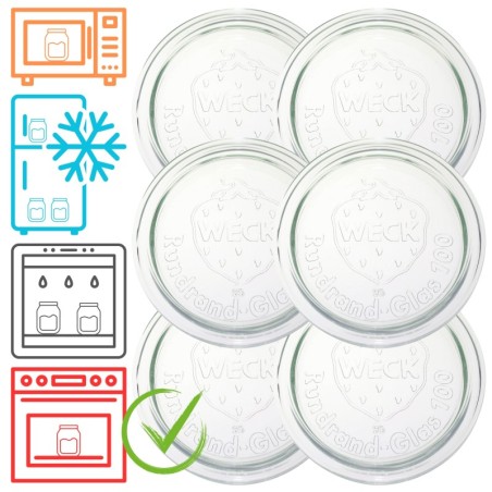 Słoiki WECK 6szt/ szklane wieko 100mm do SŁOIK WECK