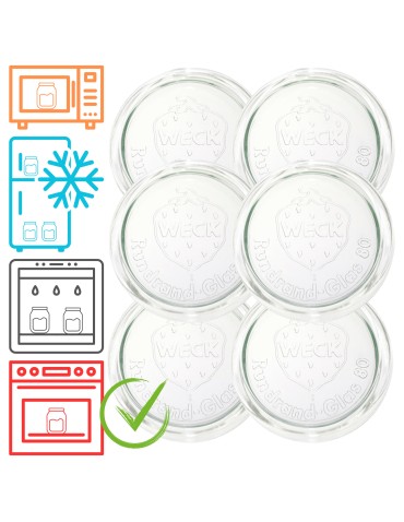 Słoiki WECK 6szt/ szklane wieko 80mm do SŁOIK WECK