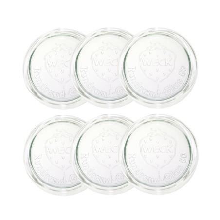 Słoiki WECK 6szt/ szklane wieko 80mm do SŁOIK WECK