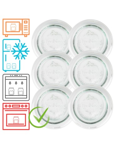 Słoiki WECK 6szt / szklane wieko 60mm do SŁOIK WECK