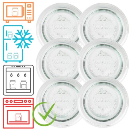 Słoiki WECK 6szt / szklane wieko 60mm do SŁOIK WECK