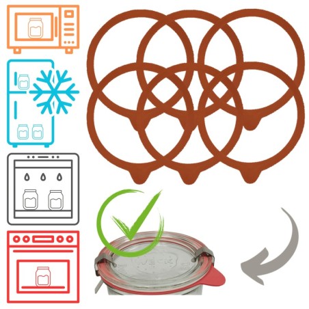 Słoiki WECK / uszczelki gumki 100mm 6szt do SŁOIK WECK