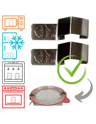 Blaszki zapinki spinki do słoika słoików WECK do szklanych wieczek 2 szt