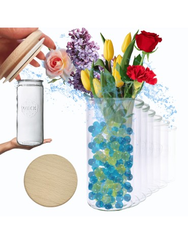 Słoiki Weck 1,575l 1575 wazon MOLD żaroodporne drewniane wieka 6szt CYLINDER