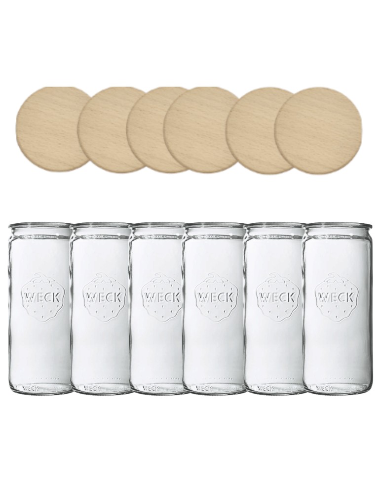 Słoiki weck - Słoiki Weck 1,575l 1575 wazon MOLD żaroodporne drewniane wieka 6szt CYLINDER - product MODO24.PL 2
