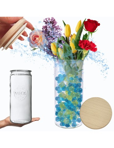 Słoik Weck 1575 1,575l butelka MOLD żaroodporny drewniane wieko 1szt CYLINDER