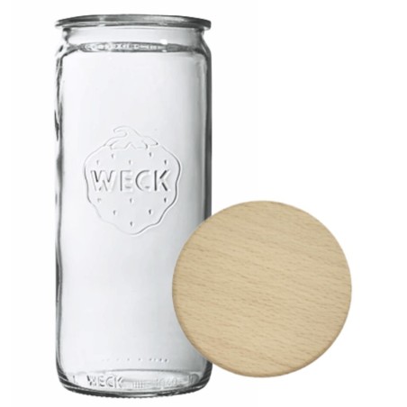 Słoik Weck 1575 1,575l butelka MOLD żaroodporny drewniane wieko 1szt CYLINDER