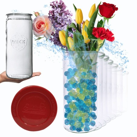 Słoiki Weck 1575ml 1,575l wazon MOLD szczelne silikonowe wieka 6szt CYLINDER