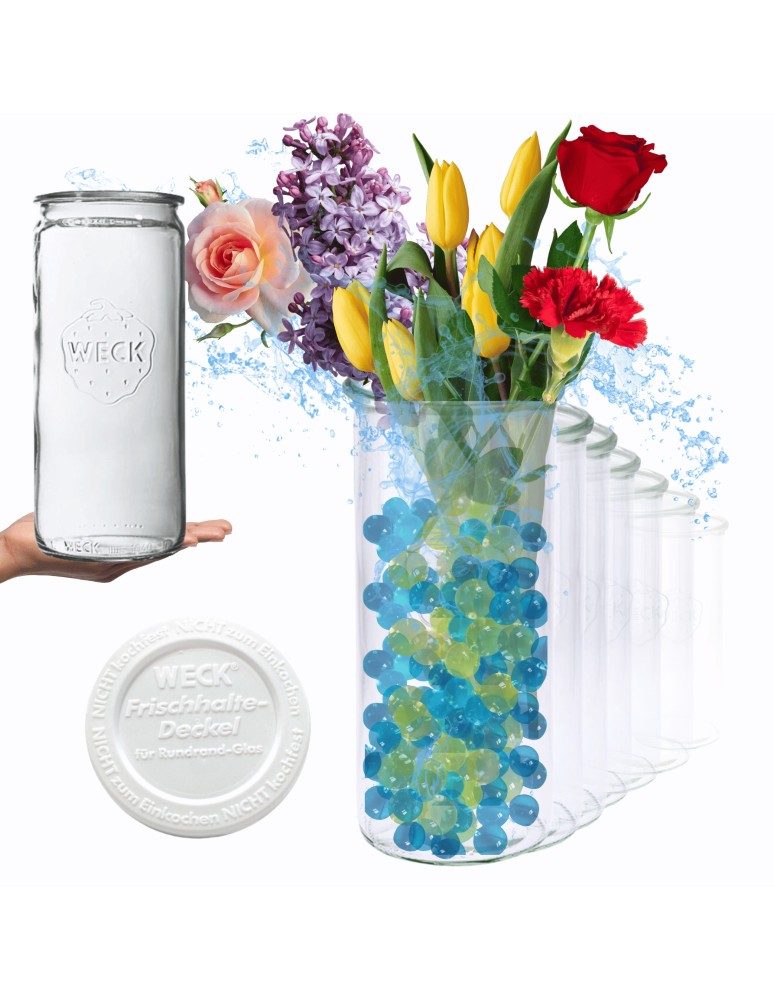 Słoiki weck - Słoiki Weck 1575ml 1,575l wazon MOLD weki plastikowe wieka 6szt CYLINDER weki - produkt MODO24.PL 1