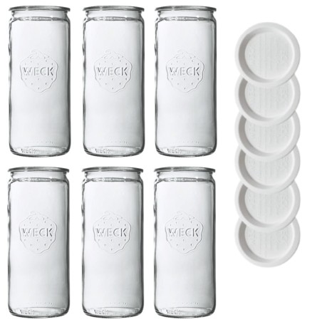 Słoiki Weck 1575ml 1,575l wazon MOLD weki plastikowe wieka 6szt CYLINDER weki