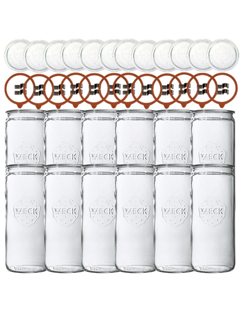 Słoiki weck - Słoiki Weck 1575ml 1,575l MOLD żaroodporne zapinki wieko gumka 12szt CYLINDER - product MODO24.PL 2