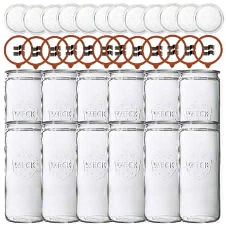 Słoiki Weck 1575ml 1,575l MOLD żaroodporne zapinki wieko gumka 12szt CYLINDER