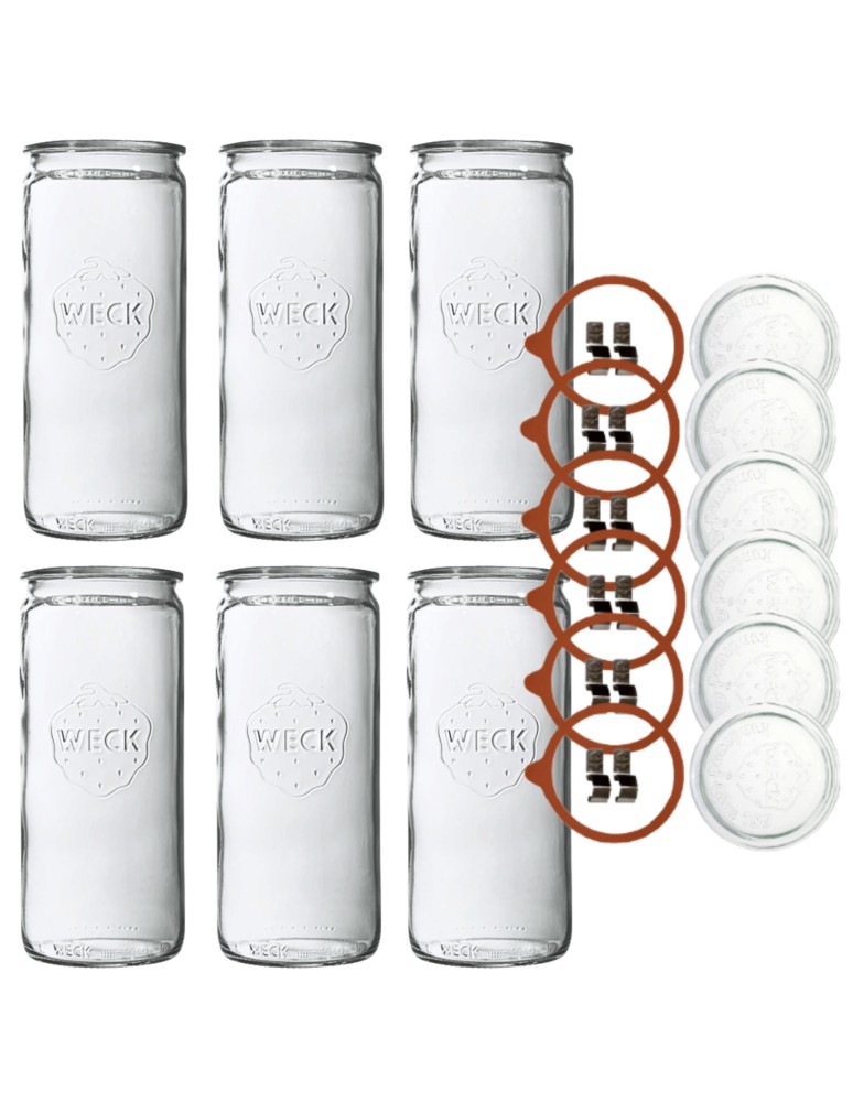 Słoiki weck - Słoiki Weck 1575 1,575l wazon MOLD weki wek zapinki wieko gumka 6szt CYLINDER - product MODO24.PL 2