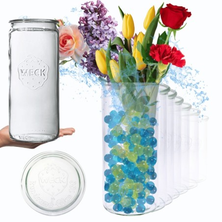 Słoiki Weck 1575 1,575l słoiki wazon MOLD wieka szkło 12szt CYLINDER solidne