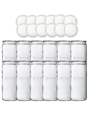Słoiki Weck 1575 1,575l słoiki wazon MOLD wieka szkło 12szt CYLINDER solidne - produkt 2