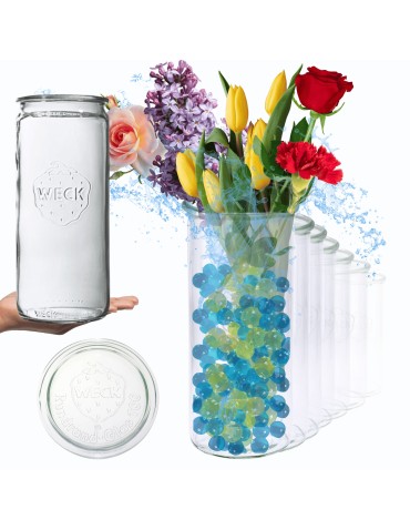 Słoiki Weck 1575 1,575l słoiki wazon MOLD wieka szklane 6szt CYLINDER SOLIDNE