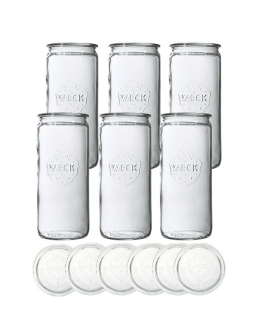 Słoiki Weck 1575 1,575l słoiki wazon MOLD wieka szklane 6szt CYLINDER SOLIDNE - produkt 2