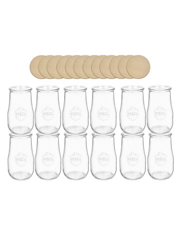 Słoiki Weck 2,7l wazon TULIP żaroodporne drewniane wieka 12szt SOLIDNE 2700 - produkt 2