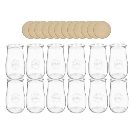 Słoiki Weck 2,7l wazon TULIP żaroodporne drewniane wieka 12szt SOLIDNE 2700