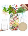 Słoiki Weck 2700ml 2,7l wazon TULIP żaroodporne drewniane wieka 6szt weki