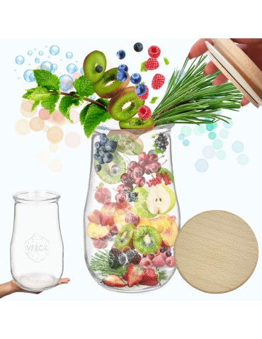 Słoik Weck 2,7l 2700ml butelka TULIP żaroodporny drewniane wieko 1szt słoje