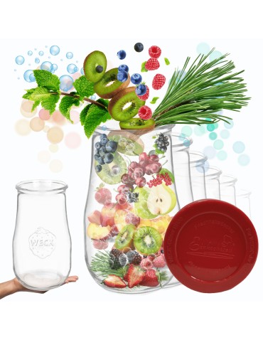 Słoiki Weck 2,7l wazon TULIP szczelne silikonowe wieka 6szt weki 2700 ml