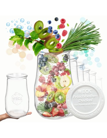 Słoiki Weck 2700ml 2,7l wazon TULIP weki plastikowe wieka 12szt słoje słoik