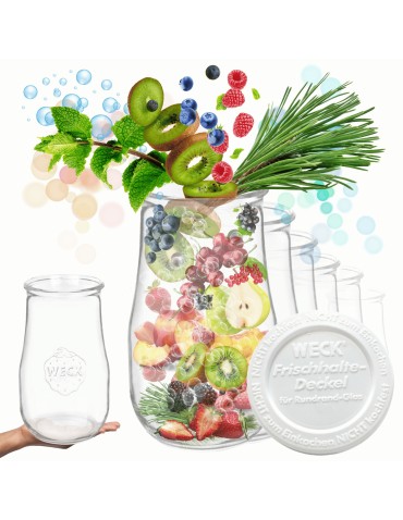 Słoiki Weck 2700ml 2,7l wazon TULIP weki plastikowe wieka 6szt słoik słój