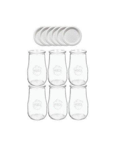 Słoiki Weck 2700ml 2,7l wazon TULIP weki plastikowe wieka 6szt słoik słój - produkt 2