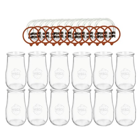 Słoiki Weck 2,7l wazon TULIP żaroodporne zapinki wieko gumka 12szt 2700ml