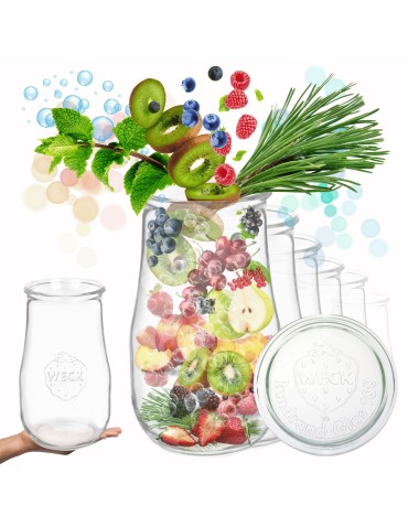 Słoiki Weck 2,7l słoiki wazon TULIP wieka szklane 6szt butelki 2700ml słoik