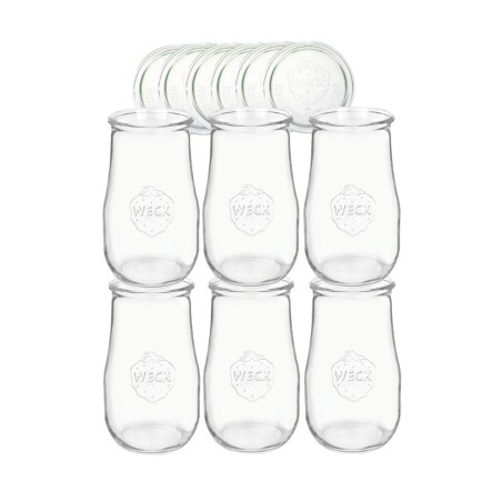 Słoiki Weck 2,7l słoiki wazon TULIP wieka szklane 6szt butelki 2700ml słoik