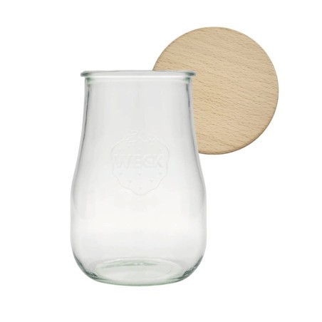 Słoik Weck 1750ml 1,75l butelka TULIP żaroodporny drewniane wieko 1szt weki