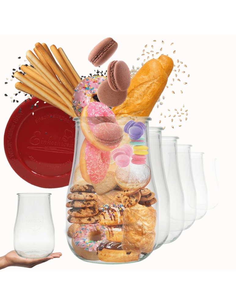 Słoiki weck - Słoiki Weck 1750ml 1,75l wazon TULIP szczelne silikonowe wieka 12szt TRWAŁE - produkt MODO24.PL 1