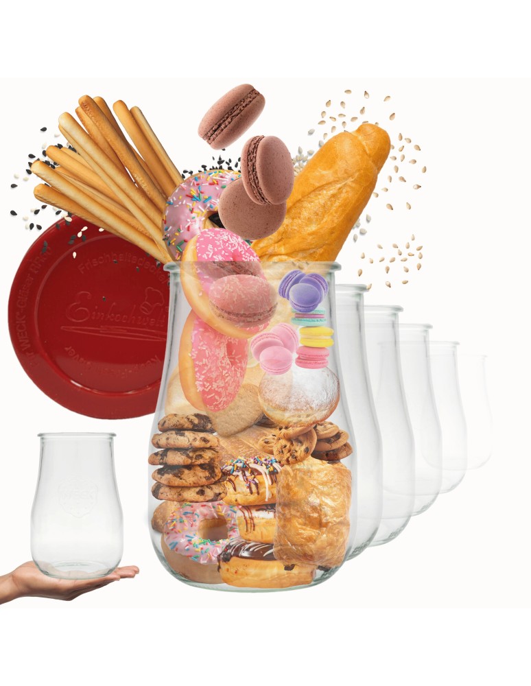 Słoiki weck - Słoiki Weck 1750ml 1,75l wazon TULIP szczelne silikonowe wieka 6szt TRWAŁE - produkt MODO24.PL 1