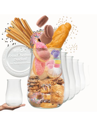 Słoiki Weck 1750ml 1,75l wazon TULIP weki plastikowe wieka 12szt słój słoje