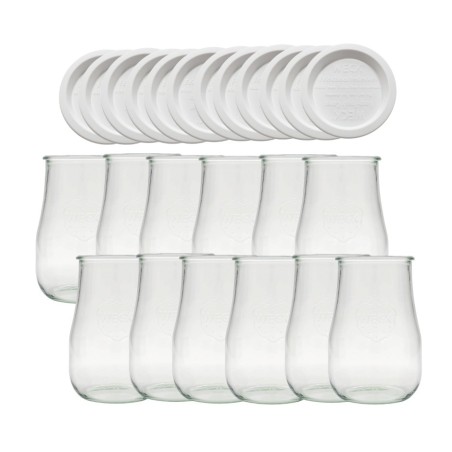 Słoiki Weck 1750ml 1,75l wazon TULIP weki plastikowe wieka 12szt słój słoje
