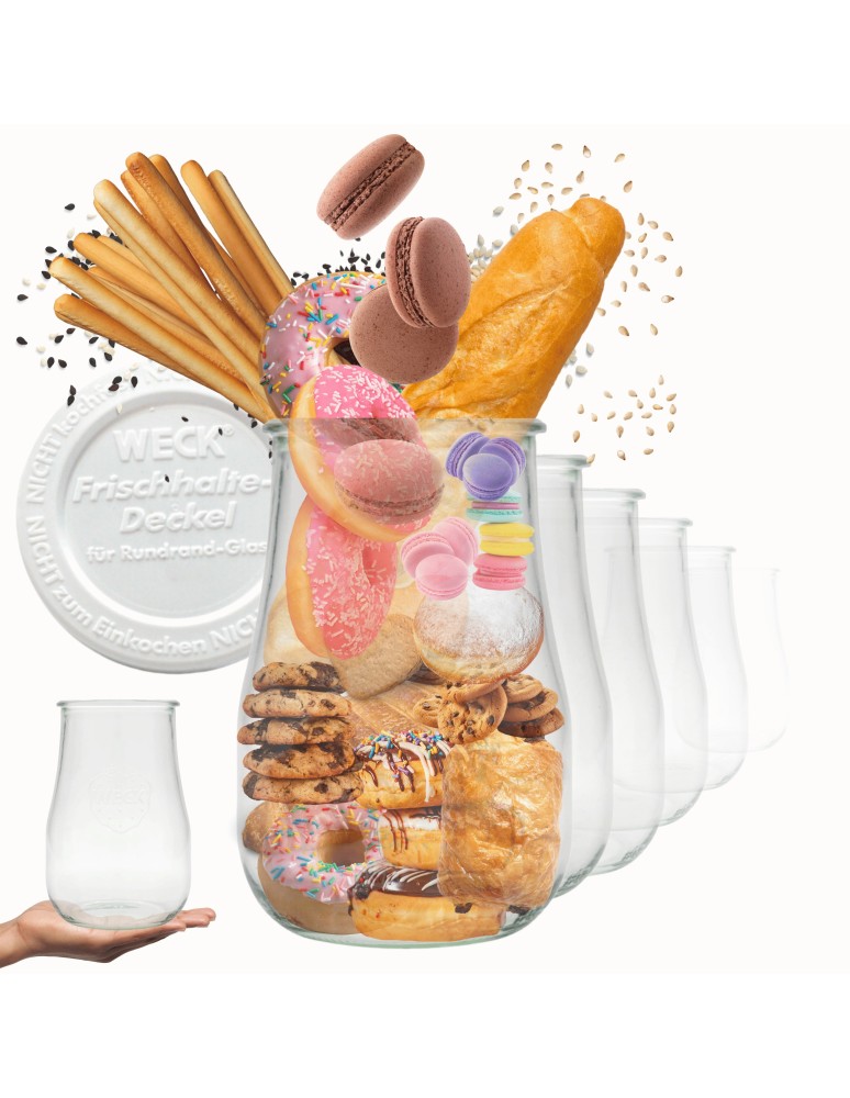 Słoiki weck - Słoiki Weck 1750ml 1,75l wazon TULIP weki plastikowe wieka 6szt słoje weki - produkt MODO24.PL 1