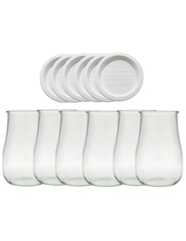 Słoiki Weck 1750ml 1,75l wazon TULIP weki plastikowe wieka 6szt słoje weki - produkt 2