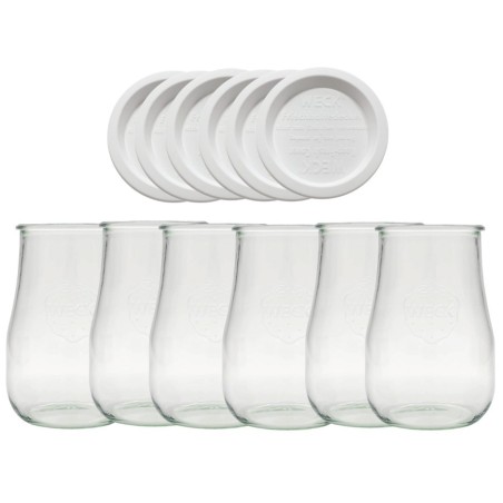 Słoiki Weck 1750ml 1,75l wazon TULIP weki plastikowe wieka 6szt słoje weki