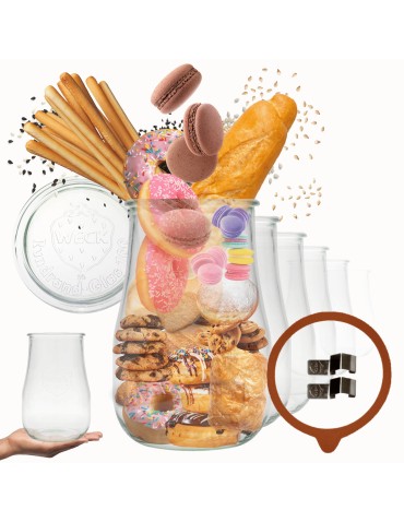 Słoiki Weck 1750ml 1,75l wazon TULIP żaroodporne zapinki wieko gumka 12szt