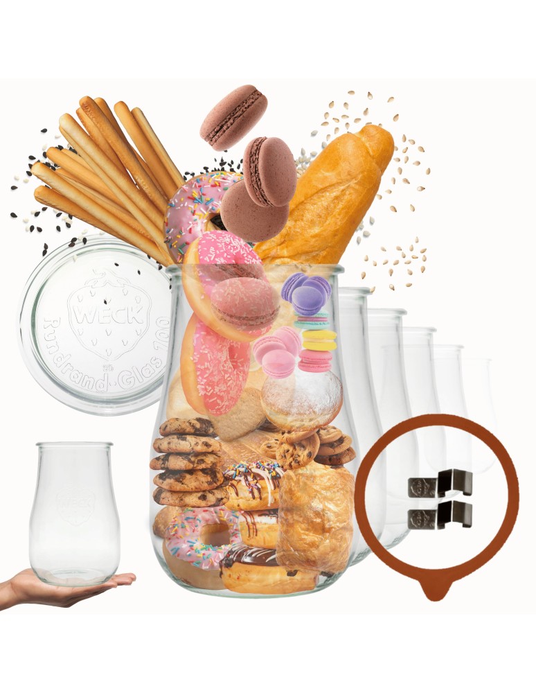 Słoiki weck - Słoiki Weck 1750ml 1,75l wazon TULIP żaroodporne zapinki wieko gumka 12szt - produkt MODO24.PL 1